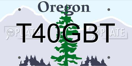 T40GBT Oregon License Plate