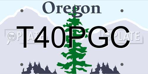 T40PGC Oregon License Plate
