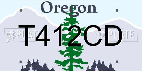 T412CD Oregon License Plate