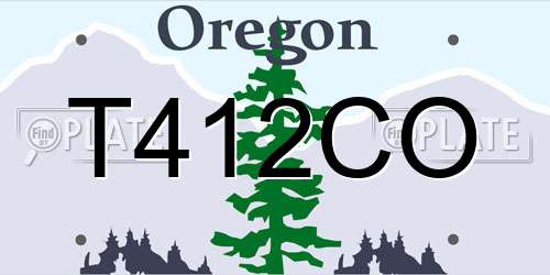 T412CO Oregon License Plate