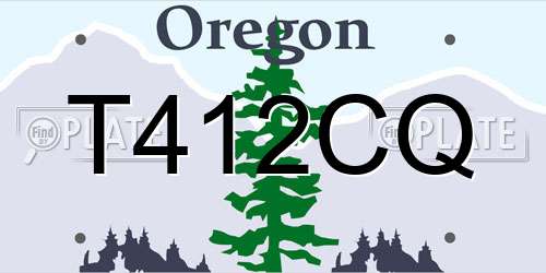 T412CQ Oregon License Plate