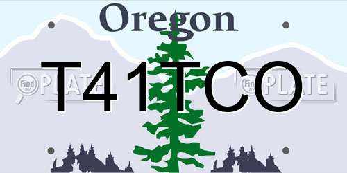 T41TCO Oregon License Plate