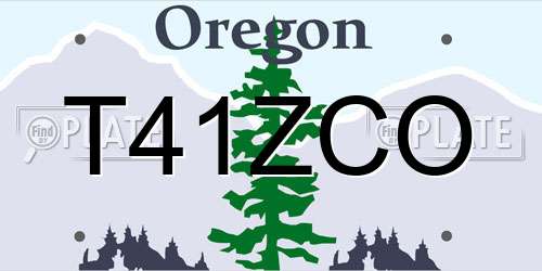 T41ZCO Oregon License Plate
