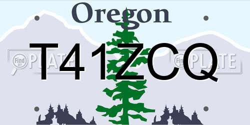 T41ZCQ Oregon License Plate