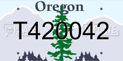 T420042 Oregon License Plate