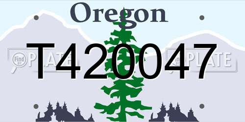 T420047 Oregon License Plate