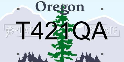 T421QA Oregon License Plate