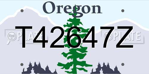 T42647Z Oregon License Plate
