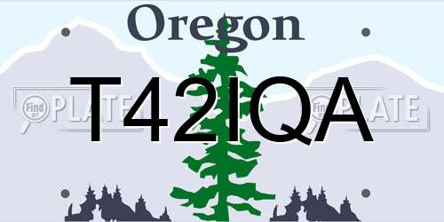 T42IQA Oregon License Plate