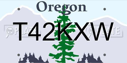 T42KXW Oregon License Plate