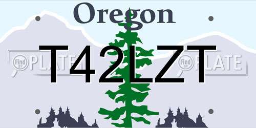 T42LZT Oregon License Plate