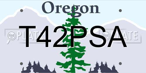 T42PSA Oregon License Plate