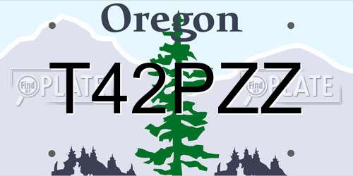 T42PZZ Oregon License Plate