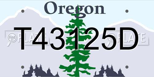 T43125D Oregon License Plate