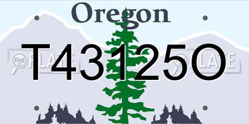 T43125O Oregon License Plate
