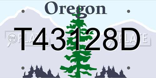 T43128D Oregon License Plate