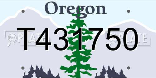 T431750 Oregon License Plate