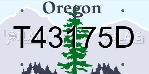 T43175D Oregon License Plate