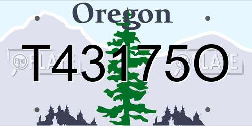 T43175O Oregon License Plate
