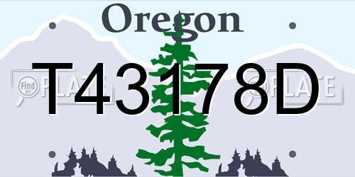 T43178D Oregon License Plate