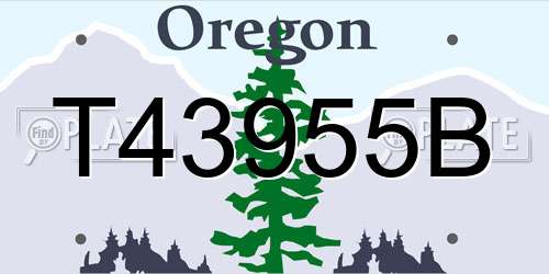 T43955B Oregon License Plate