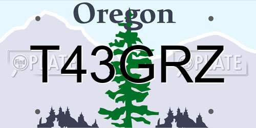 T43GRZ Oregon License Plate