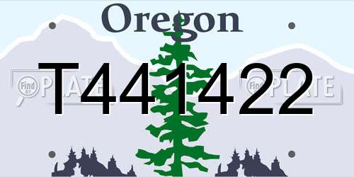 T441422 Oregon License Plate