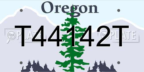 T44142T Oregon License Plate