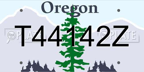 T44142Z Oregon License Plate