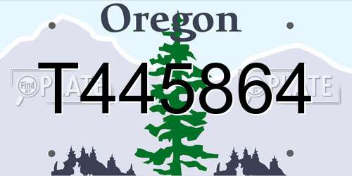 T445864 Oregon License Plate