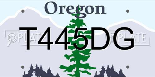 T445DG Oregon License Plate