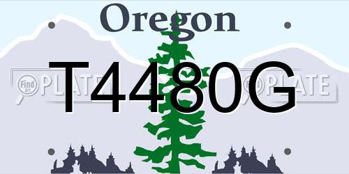 T4480G Oregon License Plate