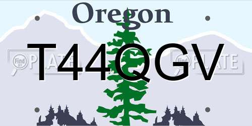 T44QGV Oregon License Plate