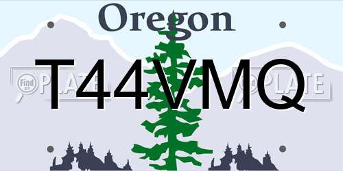 T44VMQ Oregon License Plate