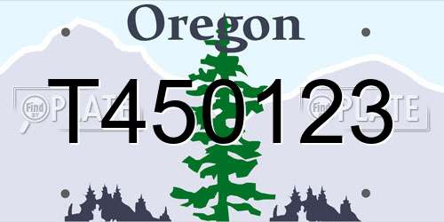 T450123 Oregon License Plate