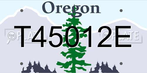 T45012E Oregon License Plate