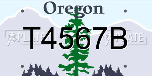 T4567B Oregon License Plate