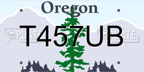 T457UB Oregon License Plate
