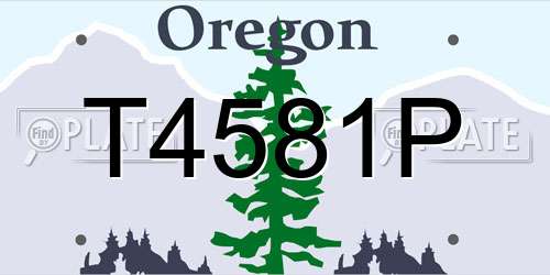 T4581P Oregon License Plate