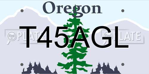 T45AGL Oregon License Plate
