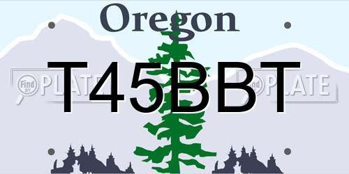 T45BBT Oregon License Plate