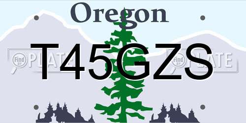 T45GZS Oregon License Plate