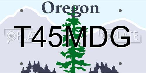 T45MDG Oregon License Plate