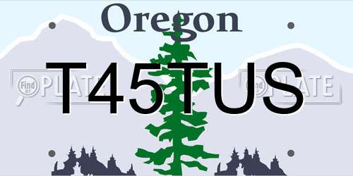 T45TUS Oregon License Plate
