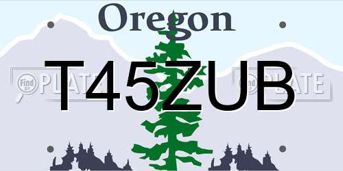 T45ZUB Oregon License Plate