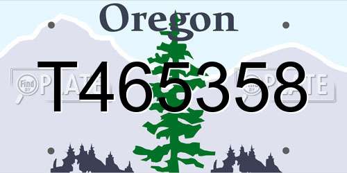 T465358 Oregon License Plate