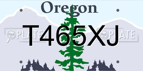T465XJ Oregon License Plate
