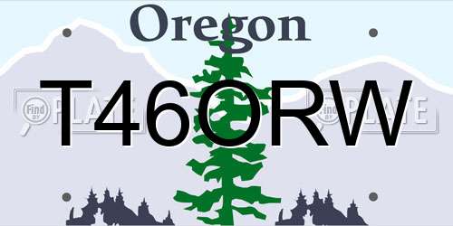 T46ORW Oregon License Plate