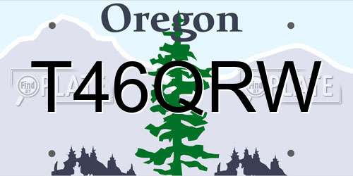 T46QRW Oregon License Plate