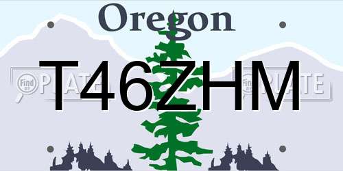 T46ZHM Oregon License Plate